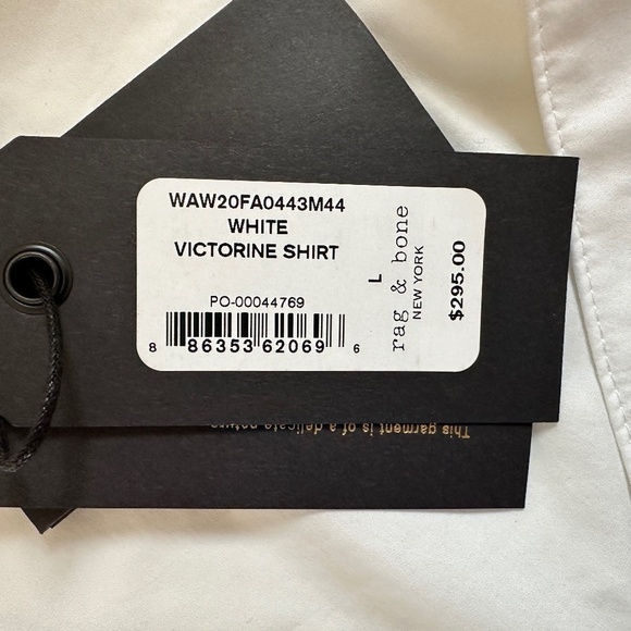 NWT RAG & BONE Victorine Cotton Blend Peplum Top Women's Sz L White - Picture 14 of 16